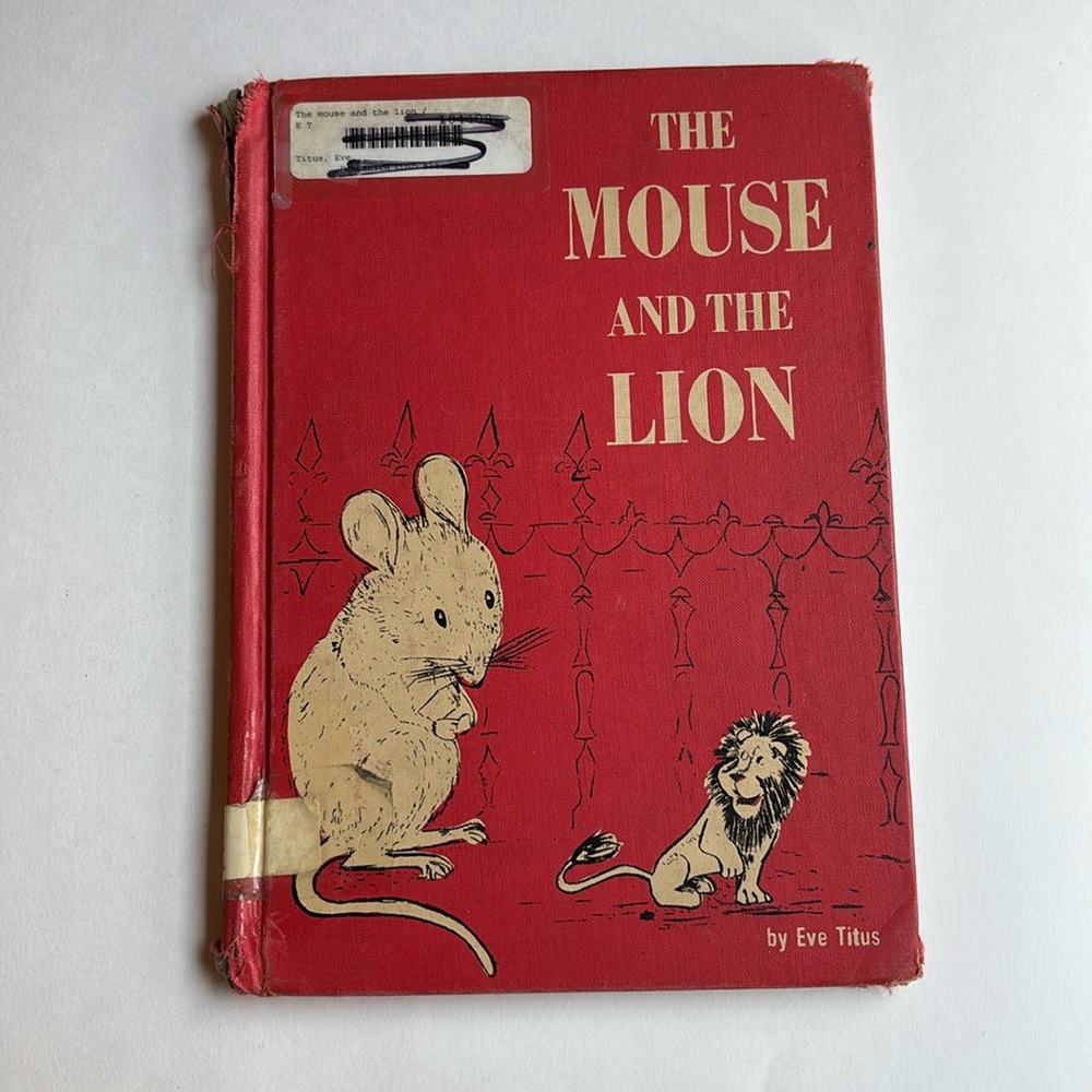 Vintage The Mouse and the Lion Hardcover Book by Eve Titus